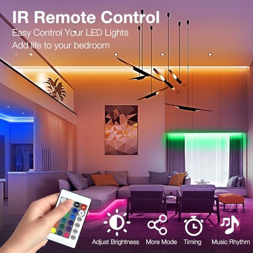 DAYBETTER Led Strip Lights 200 ft(2 Rolls of 100 ft) Smart Strips with App Control Remote, Led Lights for Bedroom, Music Sync Color Changing for Room Home Decor Party Festival - Image 2