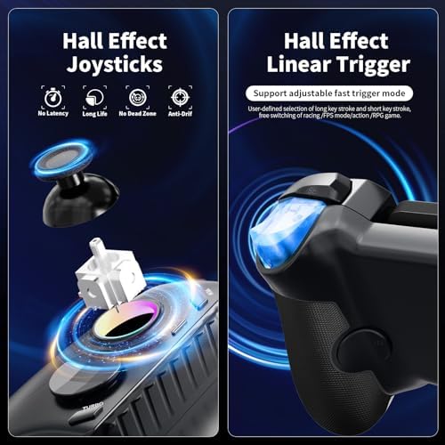 AceGamer Mobile Gaming Controller for iPhone 15 Series/Android(USB-C), Plug & Play Phone Controller with Hall Effect Joysticks/Trigger, Turbo/Progammable, Remote Gamepad for Consoles, Cloud Game - Image 4