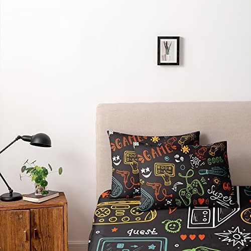 3D Print Gamepad Duvet Cover Set Gaming Comforter Covers and Pillowcases King Size Black Color Bed Set Gamer Beddings Boy Kid Bedroom Decorations - Image 2