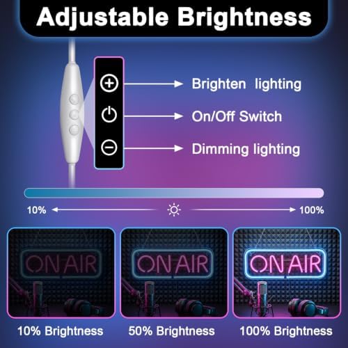 Live On Air Neon Sign for Wall USB Powered Neon Light for Streaming/Gaming/Recording Studio Decor, Streaming Lights for Streamers/Gamers/Influencers On Air LED Sign for Man Cave &Game Room Decor - Image 6