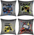 20x20 Set of 4 Gamer Room Video Game Throw Pillow Cushion Covers by JOYMAISON