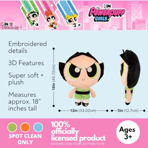 The Powerpuff Girls Buttercup Bedding Super Soft Cozy Decorative Cuddle Pillow, (Officially Licensed Product) By Franco Collectibles - Image 2