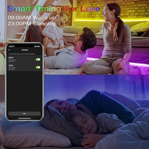 hyrion Alexa LED Strip Lights for Bedroom 200ft, Smart Wireless RGB - Image 4