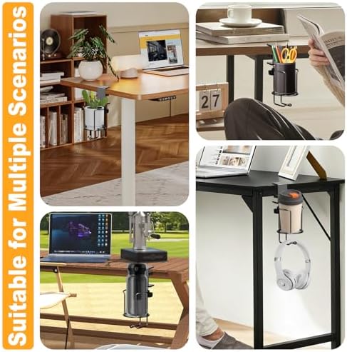 2-in-1 Clip-On Cup Holder & Headphone Hook - 360° Rotatable Anti-Spill Desk Organizer, Perfect for Gaming Tables, Office Desks, Lawn Chairs & Home Use (1 Pack) - Image 7
