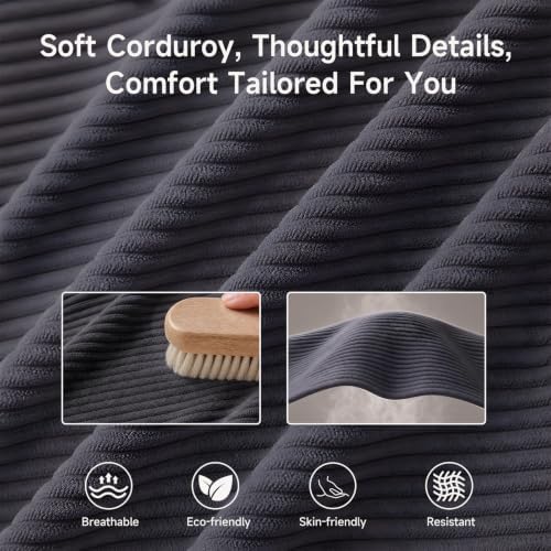 Reading Pillow for Bed, Corduroy Backrest Wedge Pillow - Image 6