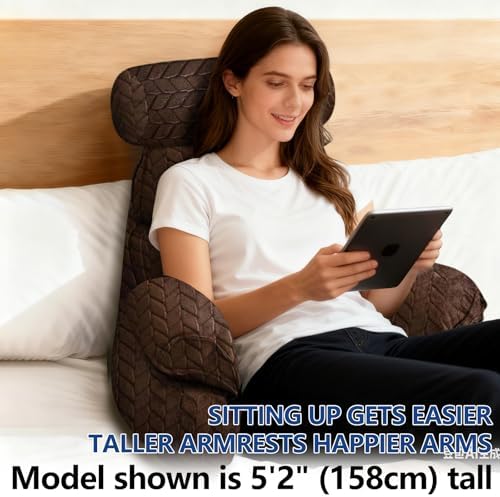 FXXUDVNIIN Back Pillow for Bed Sitting up – with 9.4" Armrest - Image 3