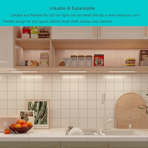Smart Under Cabinet Lighting Strip Lights White & Color Changing Dimmable Work with Alexa Google Smart Thing Phone App, RGB Multi Colored Lamp for Kitchen Counter Light Fixture (6 Lights Bar Kit) - Image 5