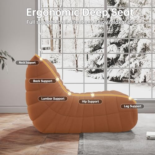 WHGBJA Oversized Bean Bag Chair for Adults with Memory Foam 3 Seater Couch | Floor Sofa Couch for Gaming, Reading, Bedroom, Living Room, Comfy, Boneless, Ergonomic - Image 5