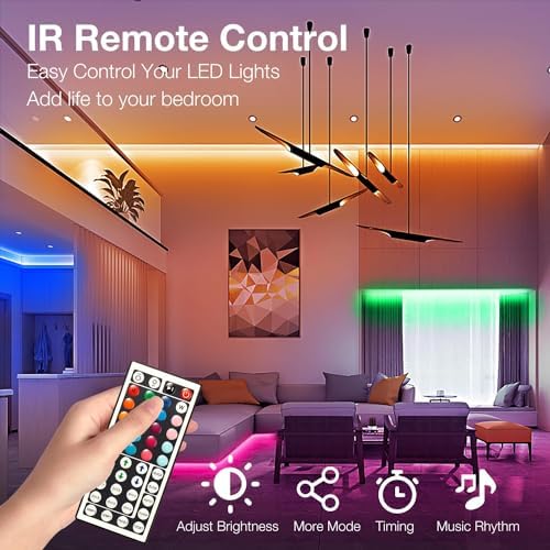 DAYBETTER LED Strip Lights 100ft, Smart Lighting with App Remote Control, RGB LED Lights for Bedroom, Music Sync Color Changing for Room Home Decor Party (1 Roll) - Image 4
