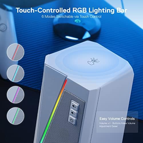 Redragon GS520 Wired 2.0 Channel Stereo Sound Desktop RGB Computer Speakers - Image 4