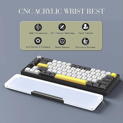 Acrylic Keyboard Wrist Rest Pro- TENKEYLESS 80% Keyboard- Mechanical Keyboards Ergonomic Palm Rest for Computer Keyboard,Anti-Slip Base,Wrist Pad for Laptop,Office & Home-Easy Typing,Black - Image 2