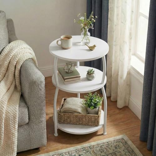 3-Tier Round Side Table, 15.7 inch End Table Nightstand - Image 4