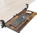 Ergonomic Keyboard Tray Under Desk, 25.6x11.8 Inch Board, Brown by Zontera