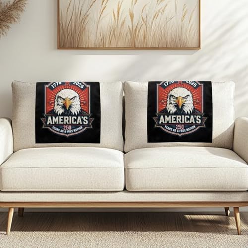 250th Anniversary Text Eagle Set of 3 Decoration Headrest Cover 26x16 Inch - Breathable Polyester Back Cover, Easy to Install Anti-Slip Sofa Protector with Nails, Fit for Home or Office - Image 2