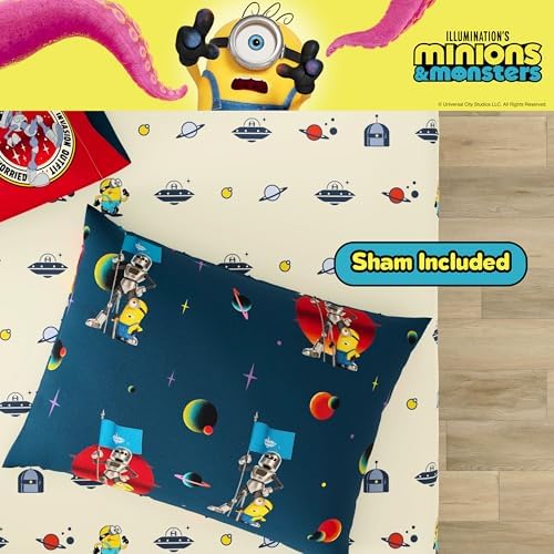 Minions and Monsters Movie Kids Bedding Set, Twin Size 5 Piece Comforter and Sheet Set with Sham, (Officially Licensed Product) by Franco - Image 6