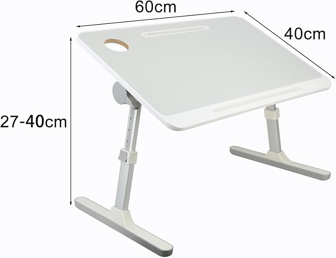 Laptop Bed Tray Table, Height Angle Adjustable Laptop Bed Stand, Portable Laps Desk with Foldable Legs Foldable Laps Tablet Table for Sofa Couch Grey - Image 5