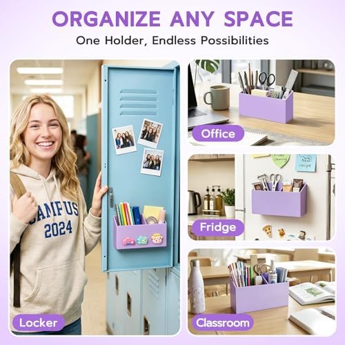 MR.MATE Magnetic Pen Holder, Purple Magnetic Cup for Fridge Whiteboard - Image 4