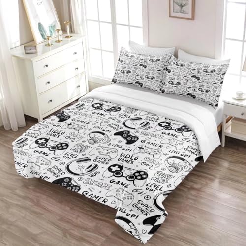 Gaming Comforter for Boys Teens,Game Bedding Sets Full,Kids Gamer Comforter Set,Video Game Bedroom Bed Set Controller Duvet All Season 3 Piece - Image 4