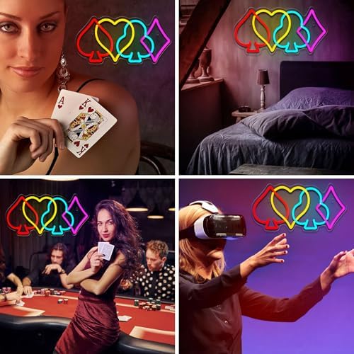Poker Neon Sign Dimmable Playing Card LED Neon Light for Wall Decor - Image 6