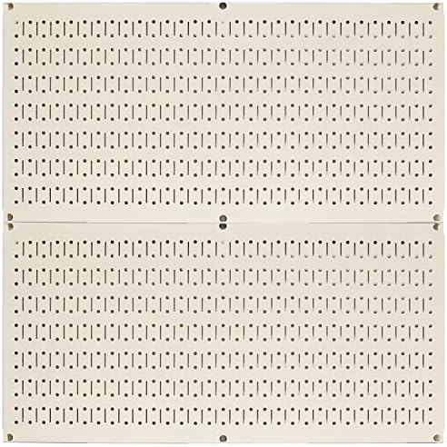 Wall Control Pegboard Rack Horizontal Metal Pegboard Garage Tool Storage Pack - Two 32-Inch Wide x 16-Inch Tall Easy To Install Peg Boards (Beige) by Wall+Control