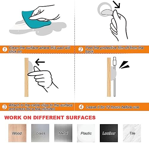 Shintop 16pcs Cable Clips for Organizing Nightstand Phone Chargers (White) - Image 7