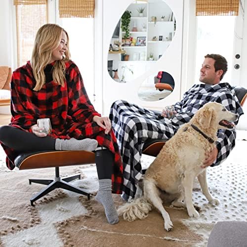 Catalonia Wearable Blanket with Sleeves for Women & Men, Fleece Wrap Throw - Image 2