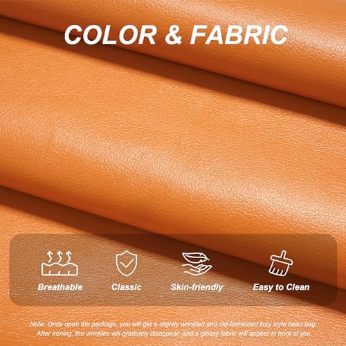 Hobestluk Bean Bag Chair Leather Togo Chair Memory Foam Living Room Adult | Medium Black,Ergonomic Design,Floor Chair,Waterproof,Easy Clean,Anti-slip Bottom,No Assembly Required,For Bedroom Reading - Image 5