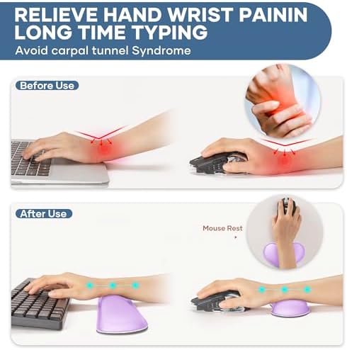 Office Ergonomic Memory Foam Computer Mouse and Keyboard Wrist Rest pad Support Carpal Tunnel, Wrist Rest for Keyboard and Mouse, Wrist Support Set - Image 3