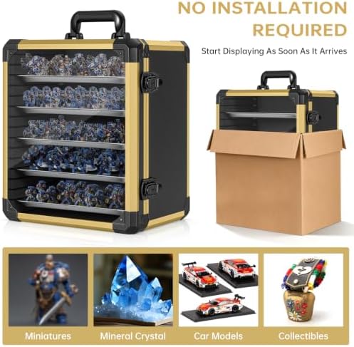 WELIDAY Miniatures Storage Case Miniatures Transport Case Aluminum Alloy Frame with Lock (Large Size) - Image 5