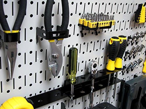 Wall Control Pegboard Rack Horizontal Metal Pegboard Garage Tool Storage Pack - Two 32-Inch Wide x 16-Inch Tall Easy To Install Peg Boards (Grey) - Image 6
