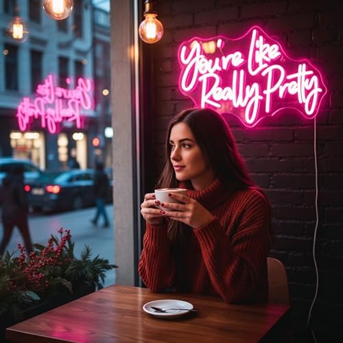 You're Like Really Pretty Neon Sign for Wall Decor, LED Signs Light - Image 2