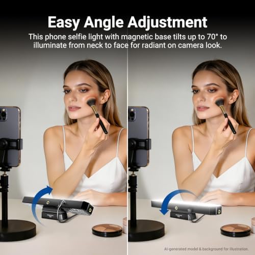 NEEWER Basics LED Chin Fill Lighting CRI95, 6W Bi Color Portable Desk Phone Selfie Photo Light, USB Powered for TikTok Streaming Laptop Video Conference Tripod Recording Travel Makeup, TL30B - Image 6
