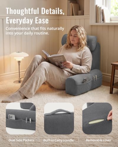 Blissful Diary Reading Pillow with Adjustable Neck & Lumbar Support, 21" - Image 6