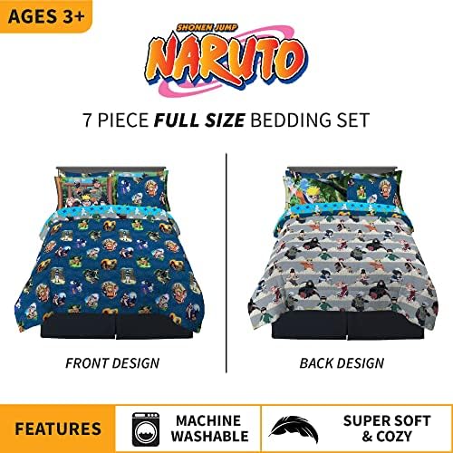 Naruto Anime Bedding Super Soft Comforter and Sheet Set with Sham, 7 Piece Full Size, By Franco - Image 3