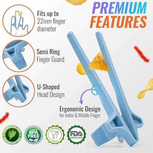 SNACTIV LITE Finger Chopsticks for Gamers 4PC Bundle - As Seen on Shark Tank! The Official Snacking Tool of the Future - Enjoy Snacks and Chips with Ease - Innovative Gaming Snacking Solution - Image 4