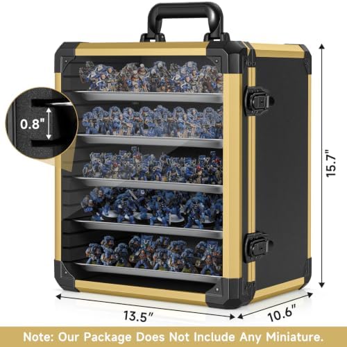WELIDAY Miniatures Storage Case Miniatures Transport Case Aluminum Alloy Frame with Lock (Large Size) - Image 2