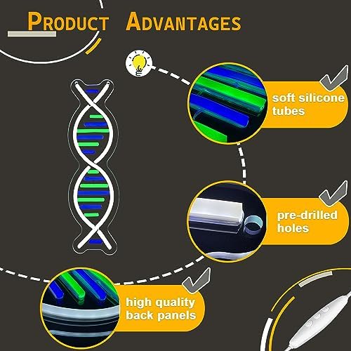 DNA Double Helix Neon Signs for Wall Decor, Dimmable LED DNA Neon Light Art Wall Sign, USB Powered for Man Cave Gaming Room Bedroom Biology Science Gift Decor for Nurse Doctor Physician(4.7 * 16.1in) - Image 4