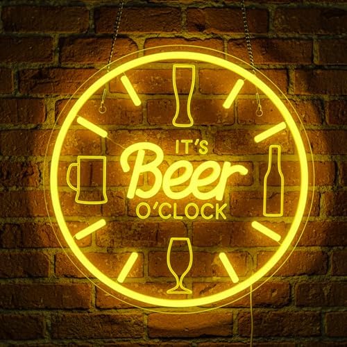Beer Neon Sign Bar Neon Sign It's Beer O'Clock Sign for Wall Decor Man Cave by Mvorixa
