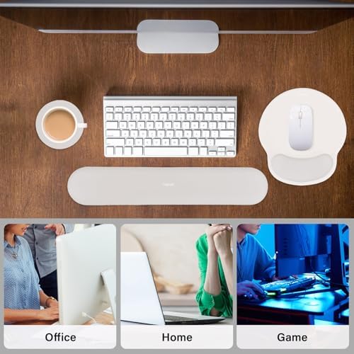 MOSISO Wrist Rest Support for Mouse Pad&Keyboard Set, Stone Gray - Image 6