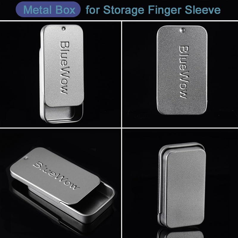 Gaming Finger Sleeve, 28-Needle Knitting, Silver Glass Fiber Material, Washable and Breathable with Metal Storage Box (White) - Image 7