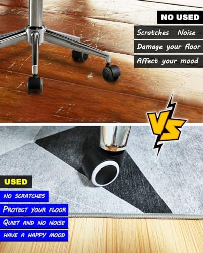 Office Chair Mat for Hardwood Floor,36"*48" Highly Premium Quality Protector Floor Mat,Desk Chair Mat - 2.15lbs Anti-Slip Chair Rug Mat for Office Home Laminate Floor Black Blue - Image 5
