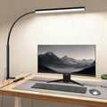 LED Desk Lamp with Clamp, 5 Color Modes & 10 Brightness Levels, Eye-Caring Desk Light, Flexible Gooseneck, Memory Function, Adapter Included for Home Office, Reading & Study by Unknown