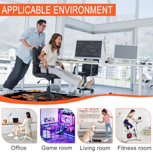 Office Chair Mat for Hardwood Floors, 35" x 47" for Hardwood and Tile Floors, Non-Slip Hard Floor Protector, Rolling Chair Mat, Computer Desk Chair mat, Home Office Carpet - Image 5