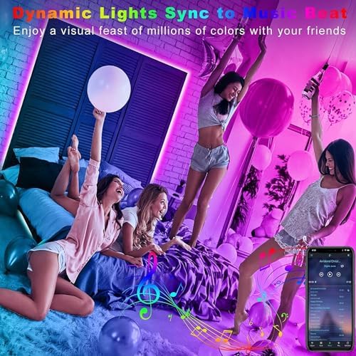 Tenmiro 32.8ft LED Strip Lights, RGB LED Smart Music Sync Color Changing LED Lights Strips with Remote LED Lights for Bedroom, Room, TV, Party - Image 3