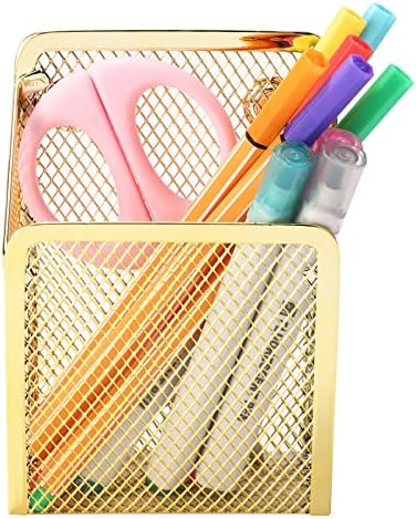 Magnetic Pencil Holder,Mesh Stainless Steel Pen Basket, Metal Writing Utensil Storage Organizer for Whiteboard,Blackboard,Kitchen, Locker, Home, or Office - Image 2