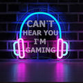 YuanDian Gamer Neon Sign, Can't Hear You I'm Gaming LED Neon Lights for Game Room Wall Decor, Gift Ideas for Boys Gamers Nephew Men Teen Son Grandson by YuanDian