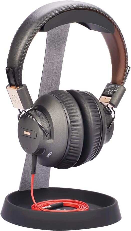 Avantree HS102 - Metal Headphone Stand with Cable Holder | Sturdy metal and silicone desktop stand keeps headphones secure while the. by Avantree