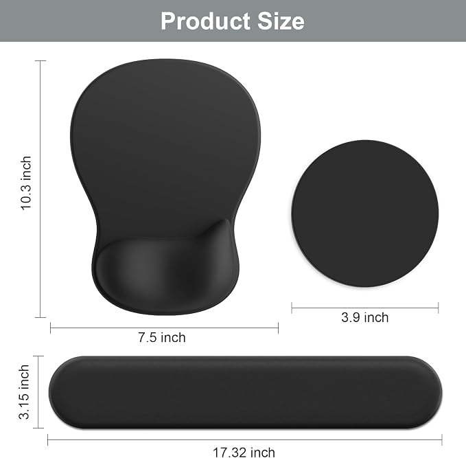Ergonomic Mouse Pad with Wrist Rest and Keyboard Wrist Rest, Gel Mousepad - Image 7