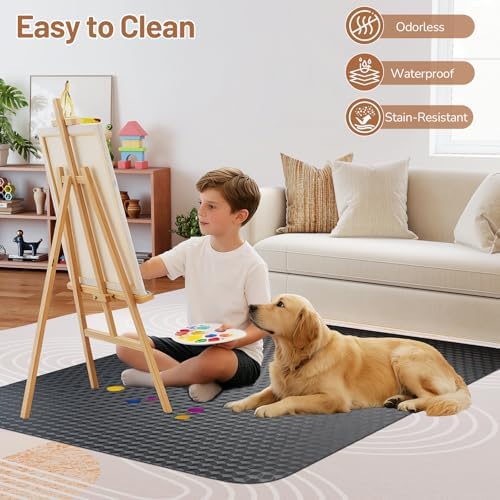 Office Chair Mat for Low Pile Carpet, 48" x 60" Clear Plastic | Heavy Duty Floor Protector Smooth Glide Desk Chair Mat for Rolling Chairs, Computer Chair Mat for Home Office Gaming-Black - Image 4