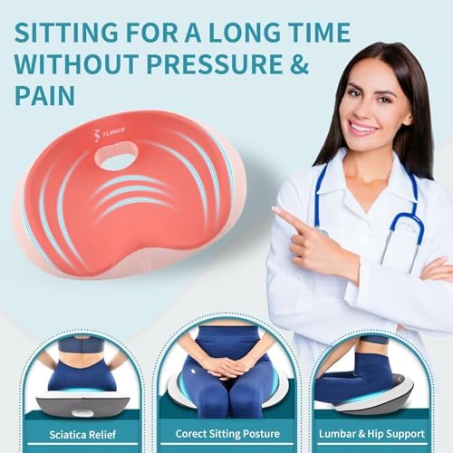 FLORICH Seat Cushion and Lumbar Support Pillow for Office Chair Car Neck Headrest Pillow Memory Foam Seat Pads Pressure Relief Back Cushion and Carseat Pads(Purple Pink) - Image 3